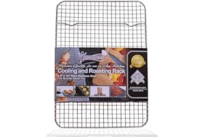 KITCHENATICS Small Quarter Sheet Cooling Rack for Cooking & Baking, Oven Safe Stainless Steel Rack, Baking Rack for Oven Cook