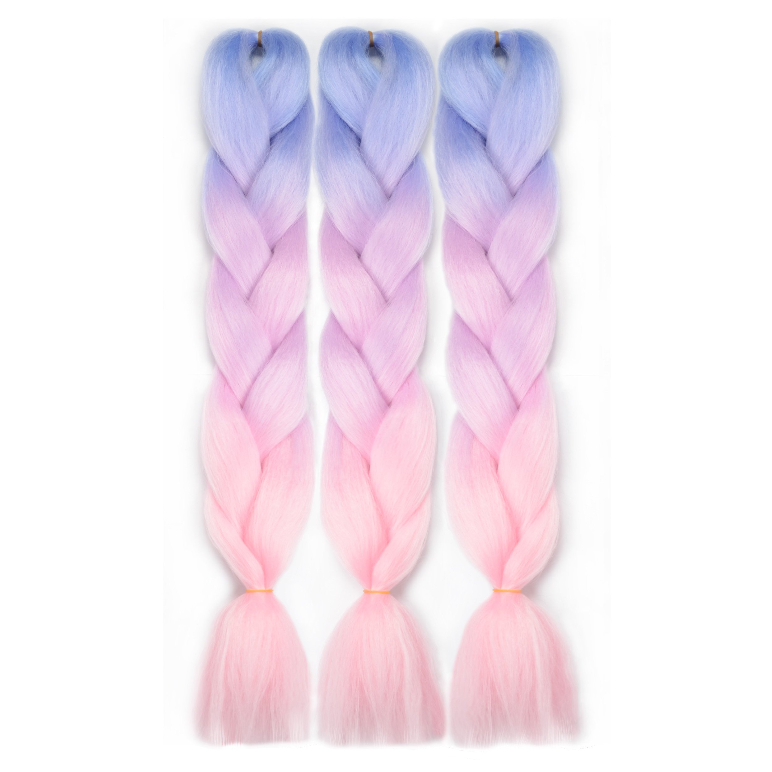 Vckovcko Pink Jumbo Braid Crochet Braids Hair Extension Three Tone