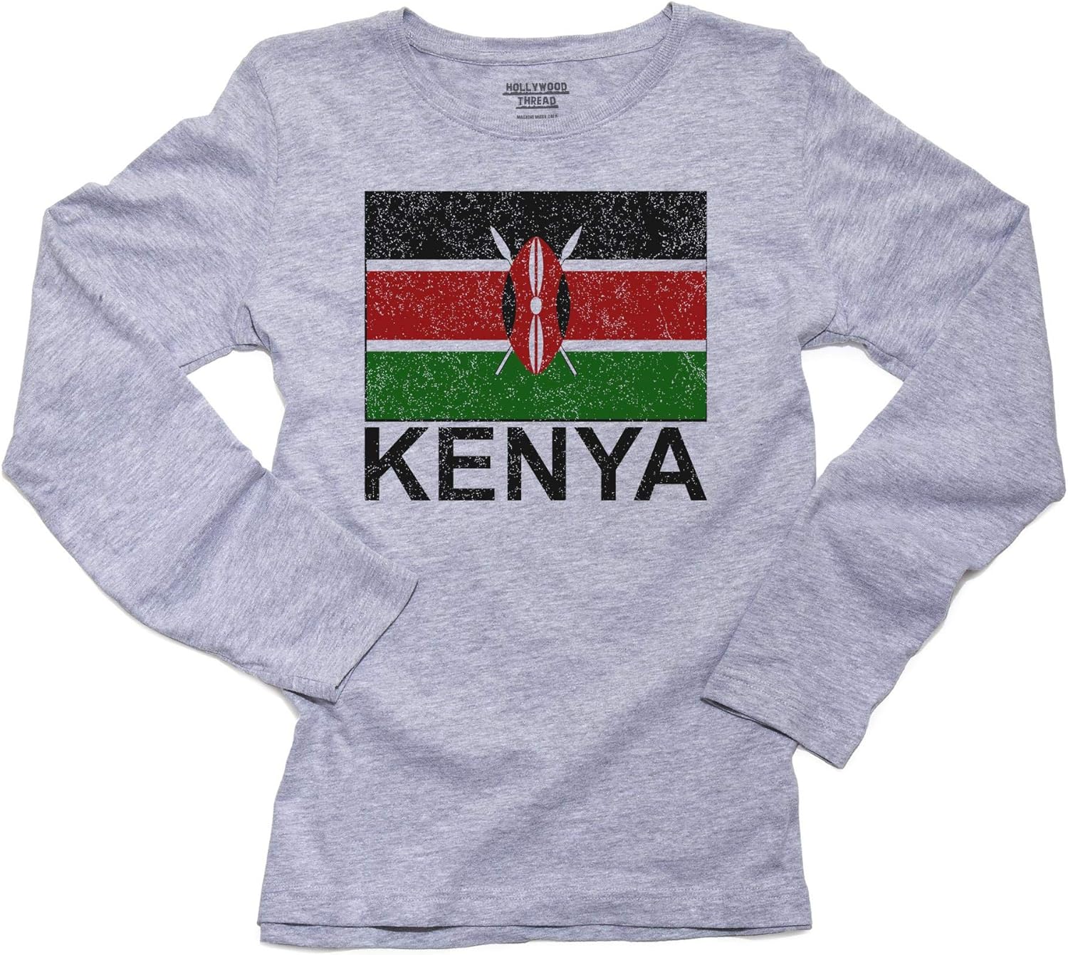 Kenya Flag Special Vintage Edition Women's Long Sleeve TShirt at