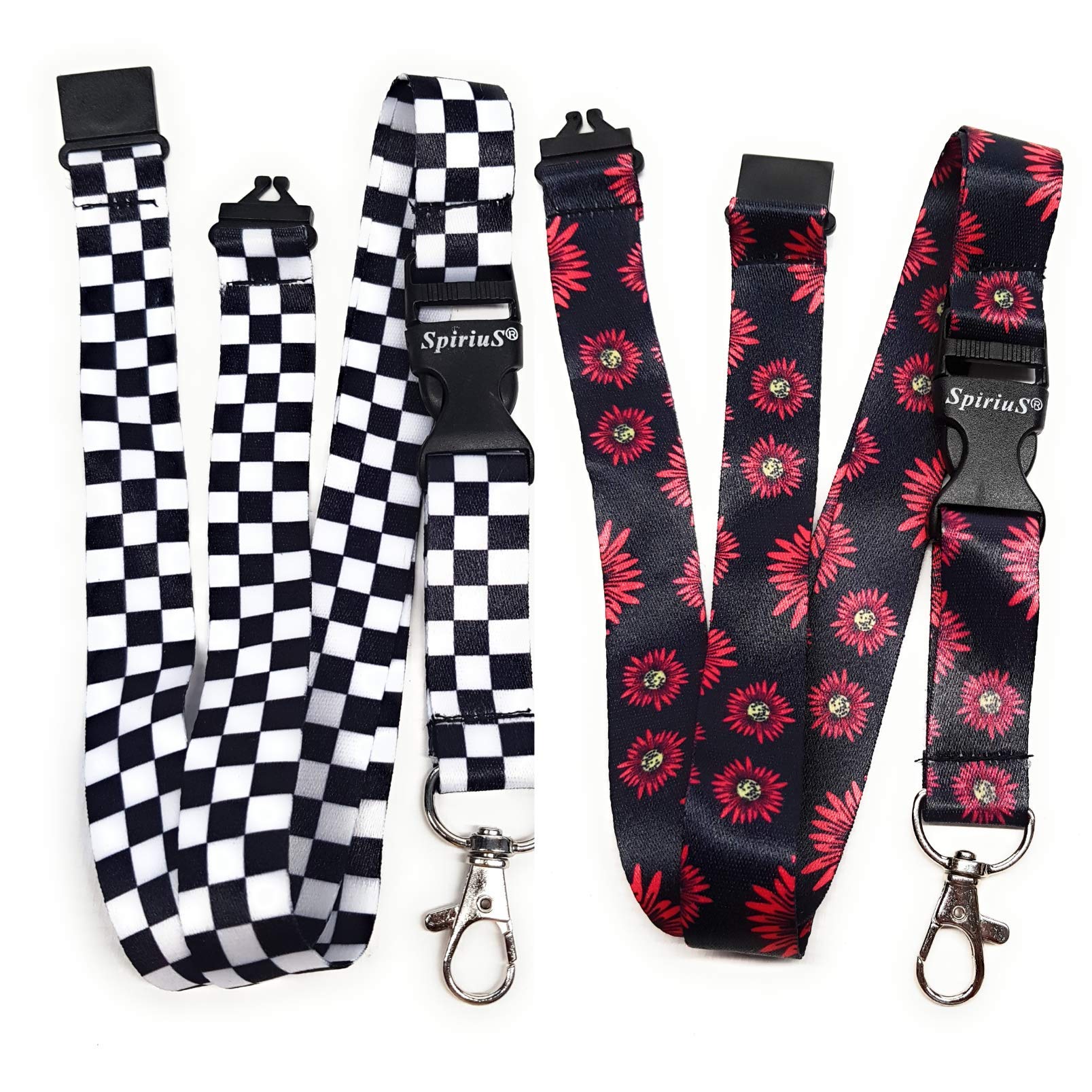 SpiriuS 2 X Neck Lanyards with a breakaway Safety strap for name badge or ID holder (Set Nr. 14)