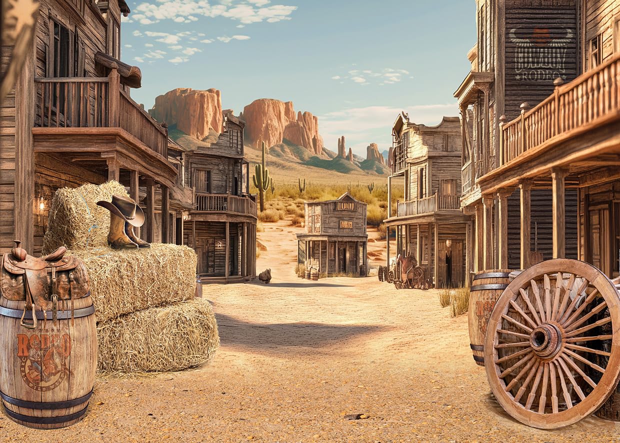 Photo 1 of Alltten 7x5ft Western Backdrops for Photoshoot Rodeo Backdrop Country Themed Party Decorations F281