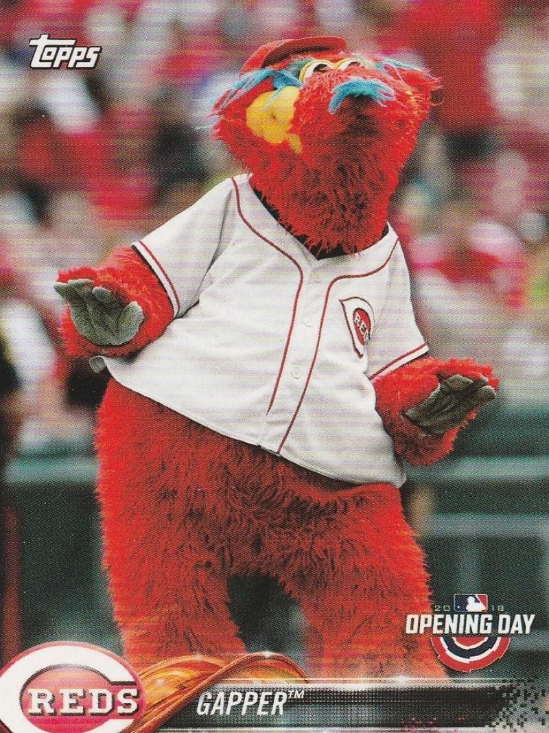Amazon Com 2018 Topps Opening Day Mascots M 5 Gapper Cincinnati Reds Baseball Card Collectibles Fine Art