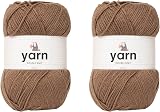 Korbond DK Brown Yarn 2 x 100g Acrylic Lightweight Hypoallergenic 200g/580m