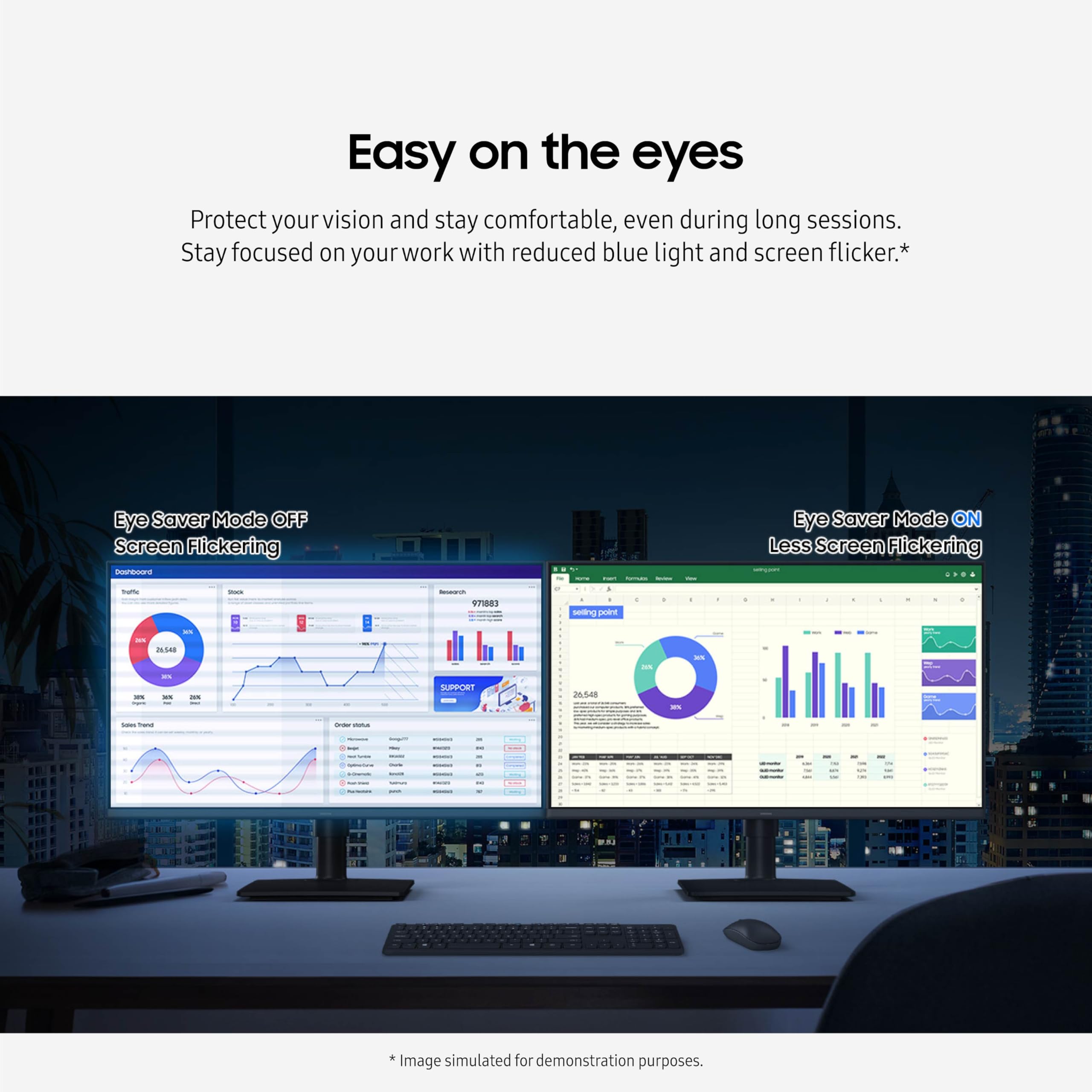 Monitor empresarial Samsung sin bordes de 24" (S40GD) con panel IPS, frecuencia de actualización de 100 Hz, modo de protección ocular, diseño ergonómico, modo de imagen de juego, LS24D402GANXGO, 3 años de garantía