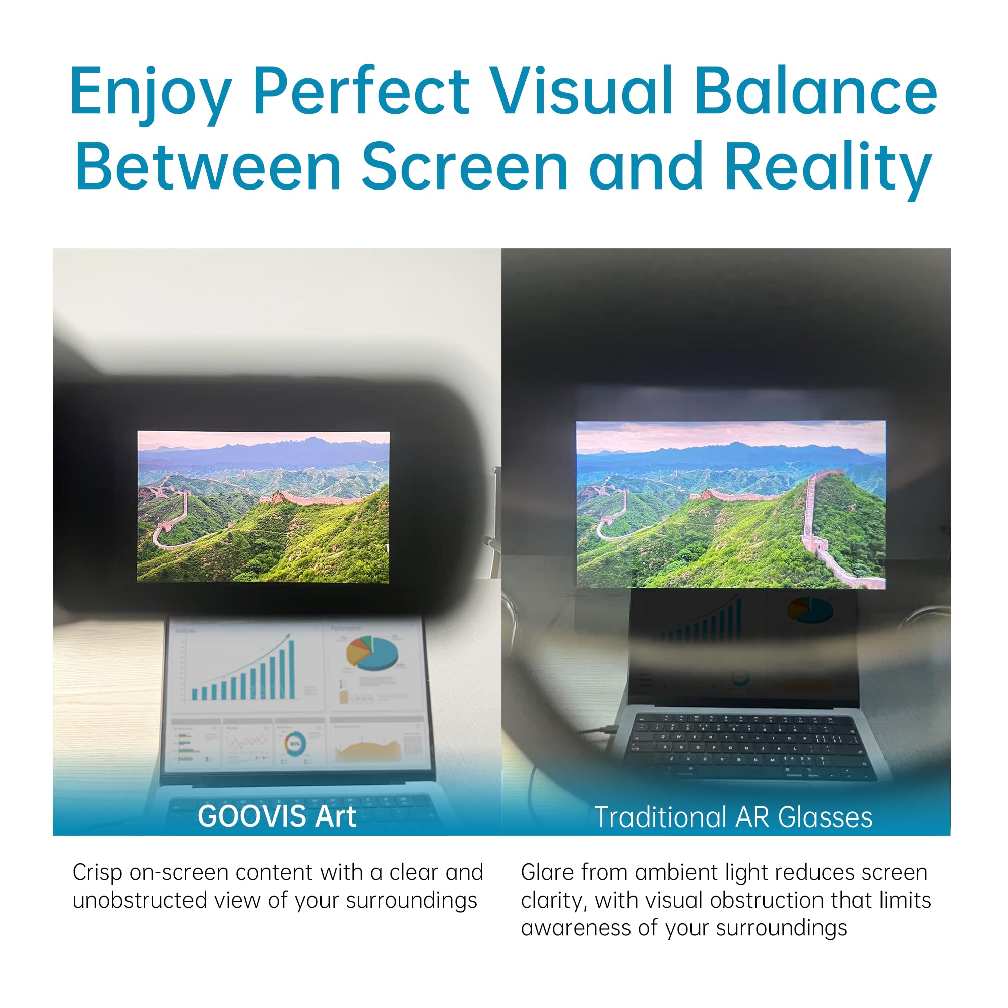 GOOVIS Art XR Head Mounted Display Cinema Pack – 110'' FHD Micro-OLED Video Display, Lightweight & Compact, Open-View for Multitasking, Works with PC/iPhone16/Android/Gaming Consoles/Handhelds (Black)