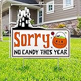 No Candy Halloween Sign 2022 Amazon Com Sorry No Candy This Year Halloween Yard Sign Handmade Products