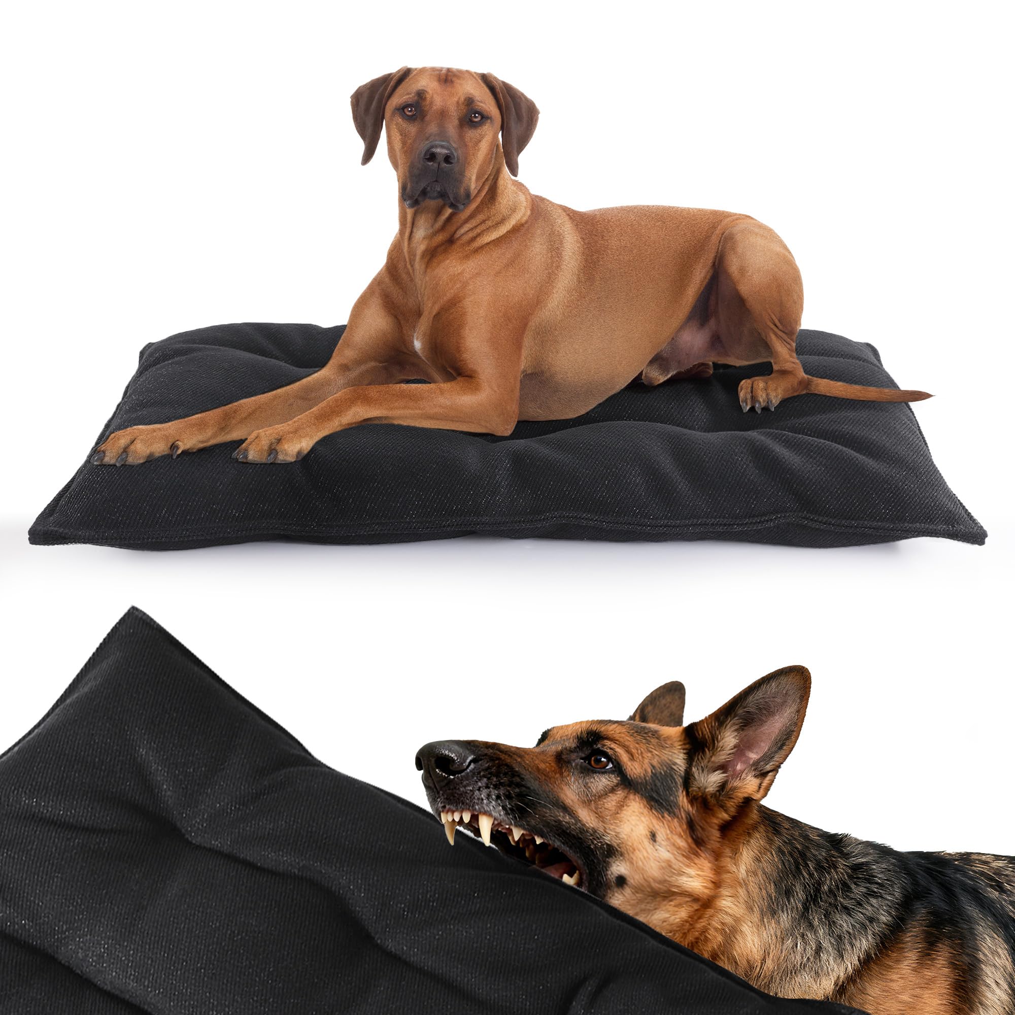 Photo 1 of MABOZOO Chew Proof Indestructible Dog Beds for Aggressive Chewers,Durable Dog Crate Pad,Washable Tough Pet Mats for Kennel,Black,M 18x29 in