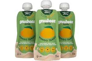 Balanced Nutritional Drink, Mango Tango Smoothie by gnubees, Grab n Go Snack for Busy Days, 12 Pouches