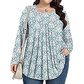 PEVRL Womens Plus Size Tops Long Sleeve Shirts 2025 Fall Tunic Blouses 1X-5X