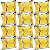 Frienda 12 Pcs Softball Makeup Bag Sport Cosmetic Bags Canvas Softball Pouch Bags Portable Makeup Pouch Bag Travel Makeup Organizer for Women Men Team Player Travel (Softball Style)