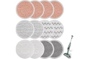 BEILAN Pads for Shark Steam Scrub Mop: 12 Pack Spin Mop Refills Fit for Shark S7000 S7001 S7000C S7201 S7000AMZ S8201 S8001 Steam and Scrub Pads - Hard Floor Steam Mop Washable Pads S7001TGT
