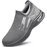 Mens Walking Shoes Slip on Lightweight Running Shoes Workout Athletic Tennis Shoes Gym Sneakers