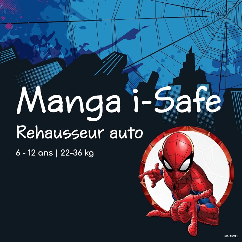 Marvel Manga i-Safe Rehausseur, 128–150 cm, Authentic Spiderman