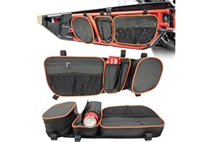 BORDAN X3 Door Storage Bags Fit for Can-Am Maverick X3 MAX models 2017-2025, X3 Front Door Bag with Removable Knee Pad, Upgraded PVC Waterproof UTV Side Bags, Pack of 2, Orange