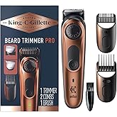 King C. Gillette Beard Trimmer PRO with 40 beard length settings in precise 0.5mm steps, cordless design & 1 trimmer, 1 brush, 2 combs, 1 charger and 1 T-blade