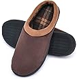 LORDFON Memory Foam Mens Slippers Slip-On Comfy House Slippers for Men Indoor Outdoor Non-Slip Warm Winter Men’s Bedroom Slippers Size