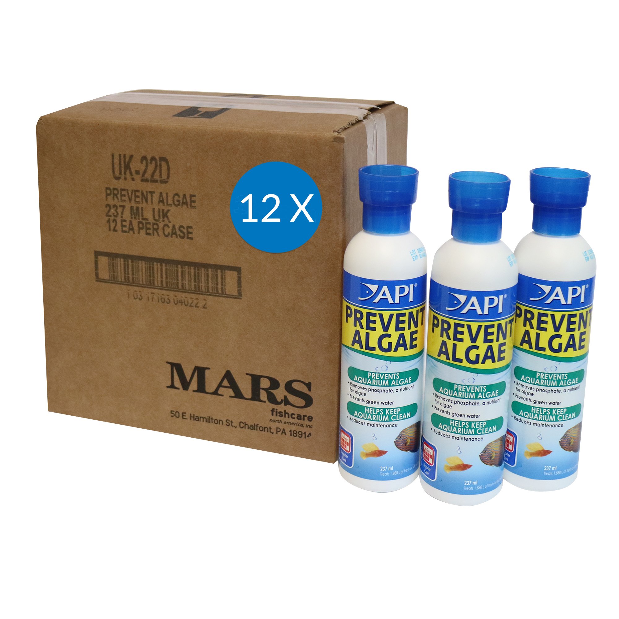 API Prevent Aquarium Algae Control Solution Bottle, 237 ml, Pack of 12