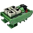 CZH-LABS DIN Rail Mount 2 Ports Passive RJ45 PoE Power Injection Board, Power Over Ethernet Injector Module.