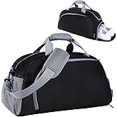 Maymooner Pickleball Gym Bag for Women Men,Waterproof Small Sport Duffel Bag with Shoes Compartment and Wet Pocket for Travel Yoga Basketball Tennis,Black