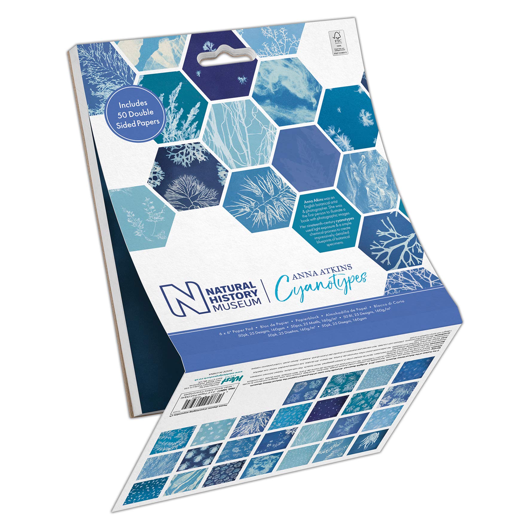 Natural History Museum 6 x 6" Paper Pad - 50 Pack - Anna Atkins Cyanotypes