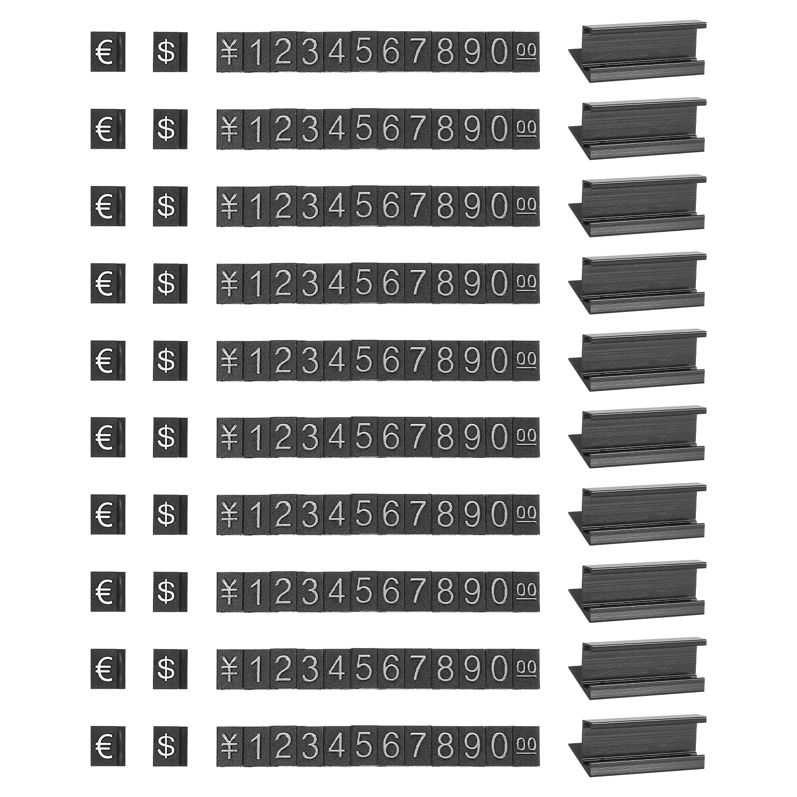 PATIKIL Cube Display Price Blocks Adjustable Removable Number Price Stand Black Counter Retail White Hundred Digit 15 Set