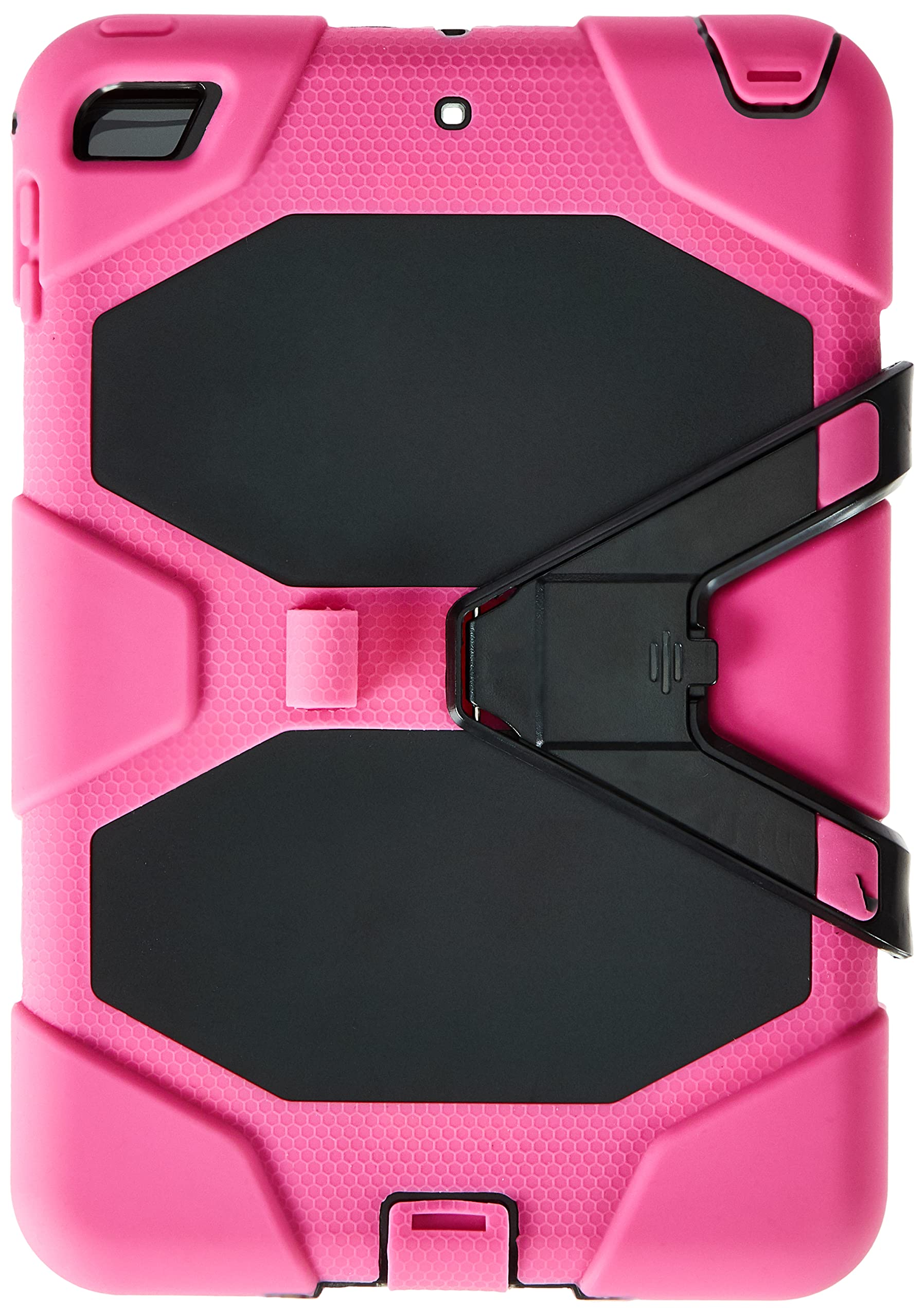 Case for iPad 7.9 inch Mini 5 2019 / iPad Mini 4 Case with Stand, 3 in 1 Rugged Textured Drop Proof Case with Grip Stand - Dark Pink