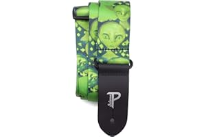 P PERRI'S LEATHERS LTD. Perri's Leathers Leather Guitar Strap, 39"-58", Green, Polyester, Fits Electric, Jacquard, Adjustable, Cool Acoustic Guitar Straps for Electric & Bass