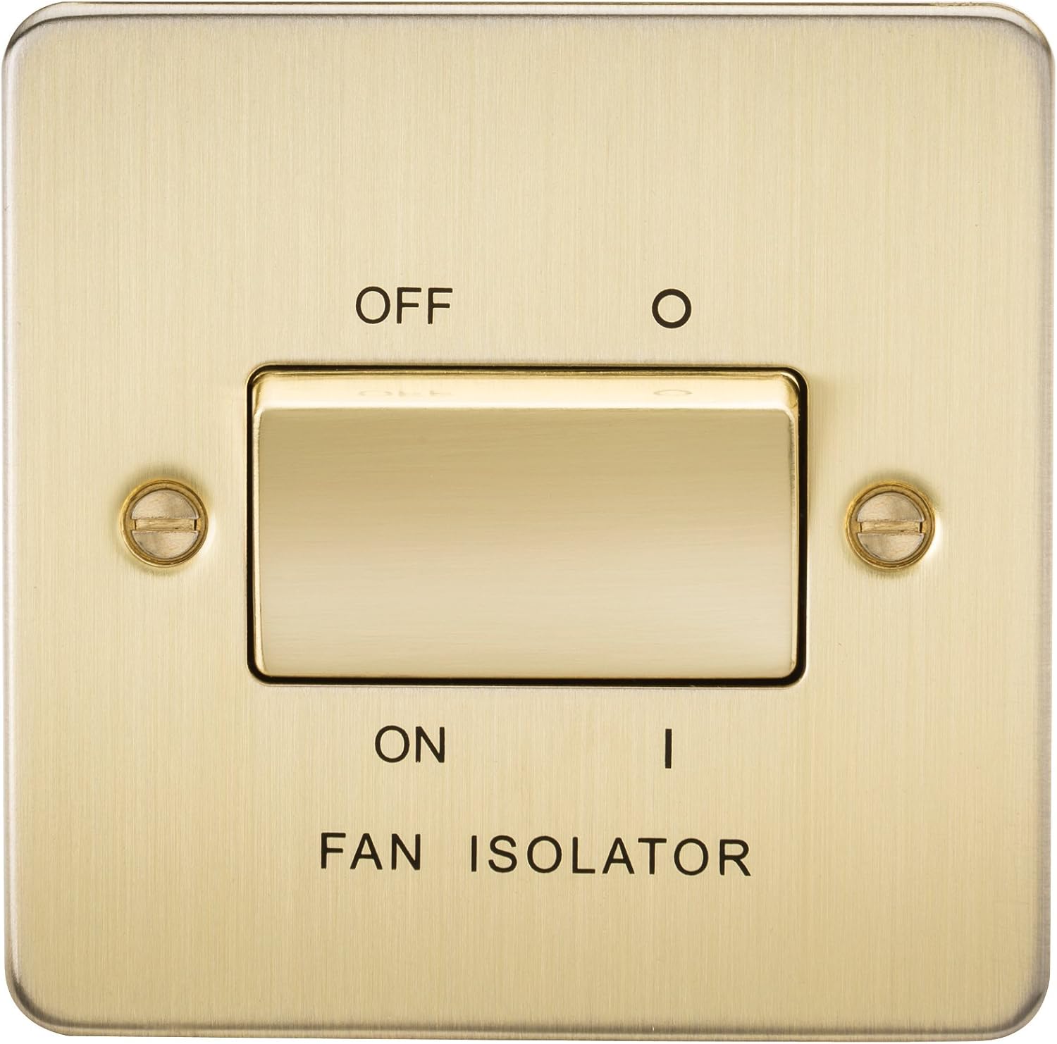 KNIGHTSBRIDGE FP1100BB Flat Plate 10AX 3 Pole Fan Isolator Switch-Brushed Brass, 230 V
