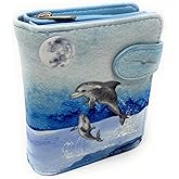 Shag Wear Mystic Dolphin Small Summer Beach Fashion Wallet for Women and Teen Girls Vegan Faux Blue 4.5"