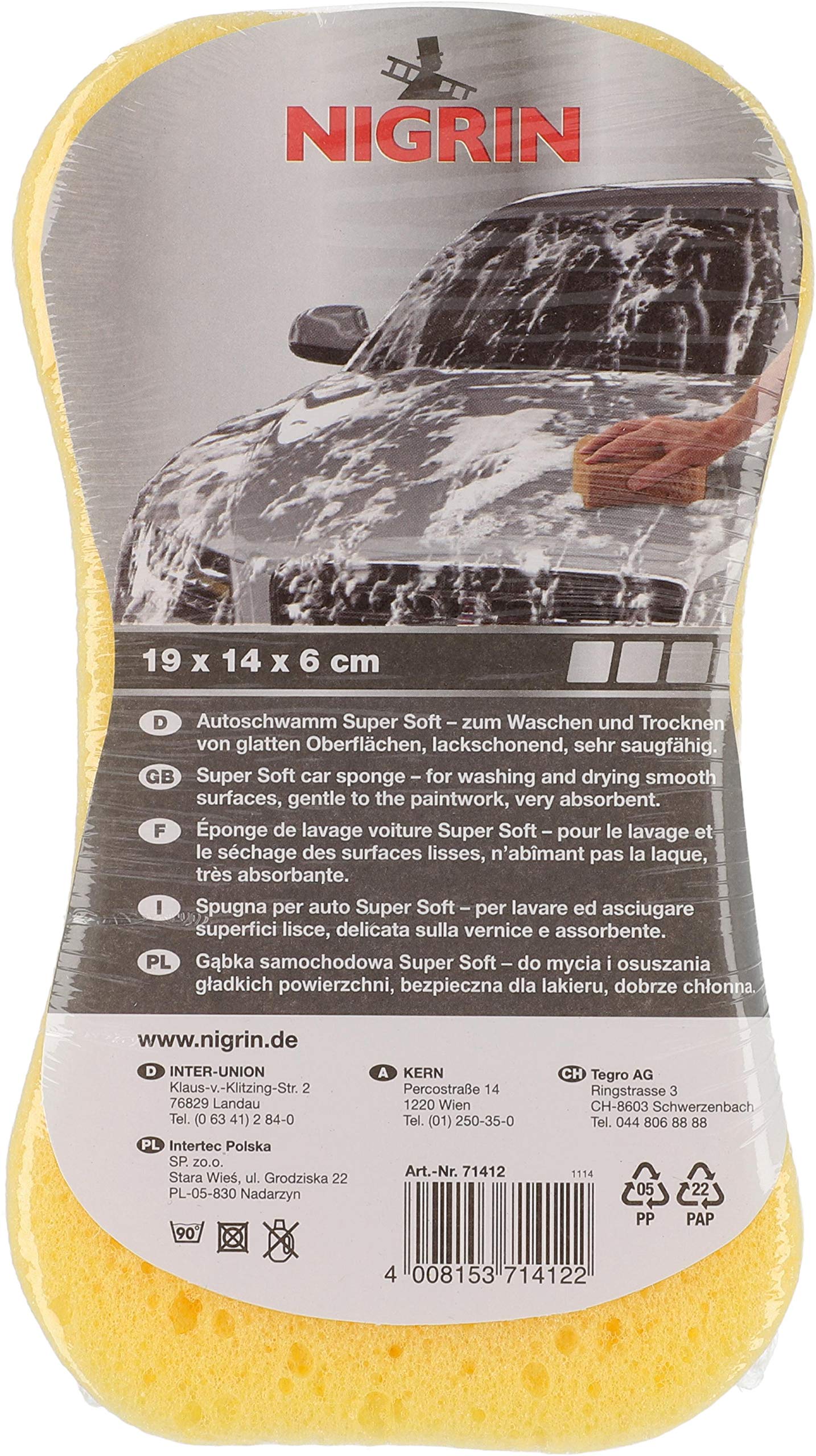 NIGRIN 71412 Schwamm "Supersoft" Knochenform, Gelb 2