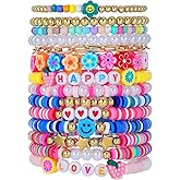 BFFAEAE Friendship Bracelets for Women Heishi Clay Bead Bracelets Beaded Stretch Bff Bracelet Boho Stackable Bracelet Preppy Summer Beach Jewelry Party Favors