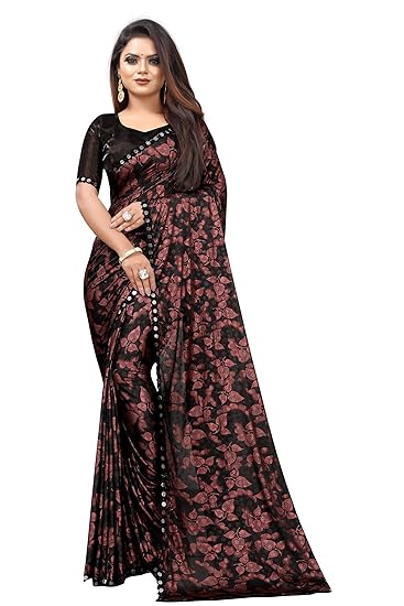 Market Magic World Womens Lycra Saree With Bloues Piece