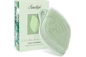 Sndyi Silicone Body Scrubber, Gentle Exfoliating Body Scrubber for Sensitive Skin, Leaf Shaped Shower Scrubber for Body with 