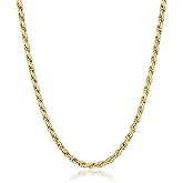 Amazon Essentials Sterling Silver Diamond Cut 14 Inches Rope Chain Necklace