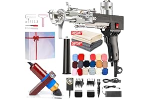 BESGEER Rug Tufting Gun with Carpet Trimmer Kit - Rug-Tuft-Gun-with-Tufting-Shears, 2 in 1 Cut & Loop Pile Carpet Gun and Carpet Carving Clippers, Rug Maker Machine Starter Kit Beginners （All Black）