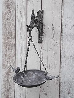 Cast Iron Sunflower Hanging Bird Bath Wild Birds Feeder Garden