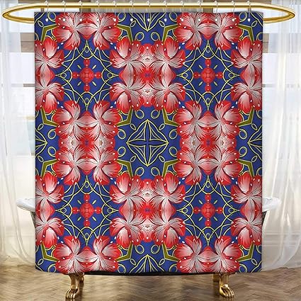 Amazon Com Anhounine Floral Shower Curtains Mildew Resistant