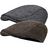 STARANCE 2 Pack Newsboy Hats for Men Wool Blend Ivy Driving Flat Cap