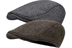 STARANCE 2 Pack Newsboy Hats for Men Wool Blend Ivy Driving Flat Cap