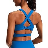 Sports Bras for Women Criss-Cross Back Padded Workout Tank Tops Medium Support Crop Tops for Women
