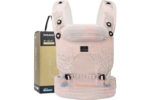 Bebamour Knit Baby Carrier Lightweight Baby Wrap Carrier 3-in-1 Baby Carrier Front and Back Carry (Pink)