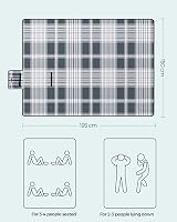 SONGMICS Large Picnic Blanket 195x150cm Waterproof Grey & White Mat view 3