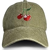 Cactus Embroidered Baseball Cap for Women Men Sun Cherry Adjustable Hat Gifts
