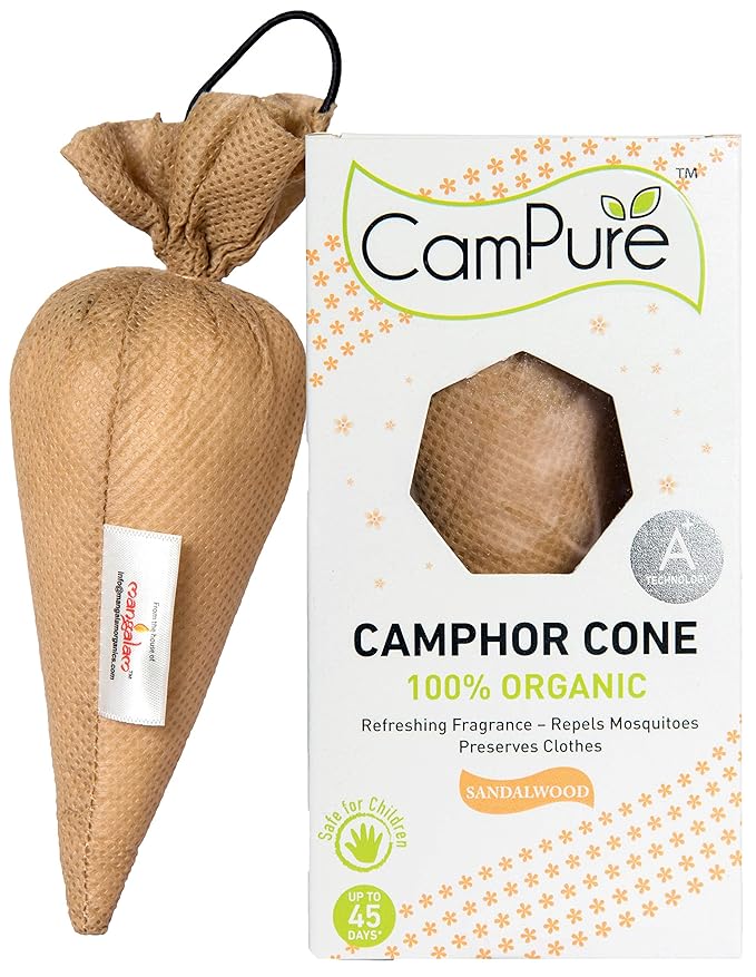 MANGALAM CamPure Camphor Cone, 45 Days Scent as Room Freshener with