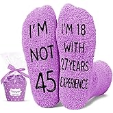 HAPPYPOP 45th Birthday Gifts Ideas - Socks for 45 Year Old Middle Aged Woman Man Him Her