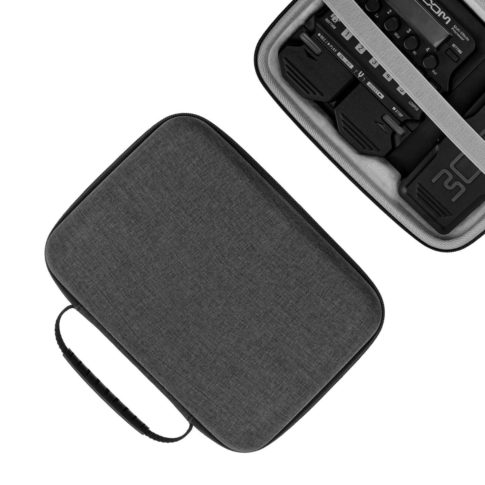 GEEKRIA Hard Shell Travel Case Compatible with Zoom G1X Four, B1X Four, A1X Four, Guitar Bass Multi-Effects Processor (Dark Grey)