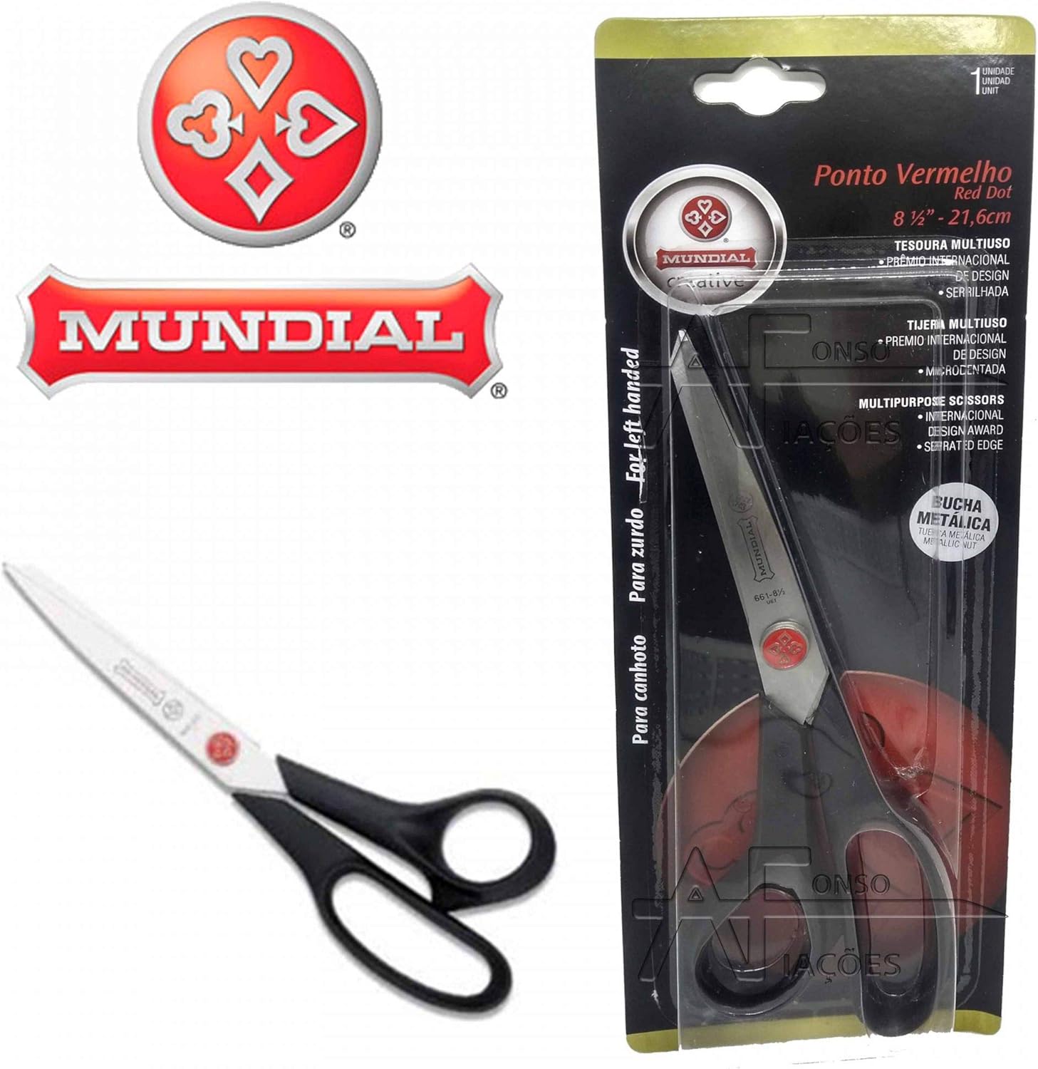 Tesoura Multiuso para Canhoto 21cm 661N - Mundial