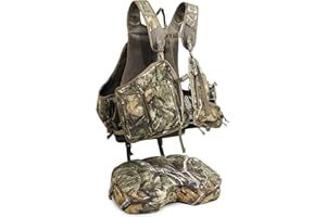 TR Turkey Vest for Hunting with Seat, Turkey Hunting Vest with Game Pouch, for Men Women Camo