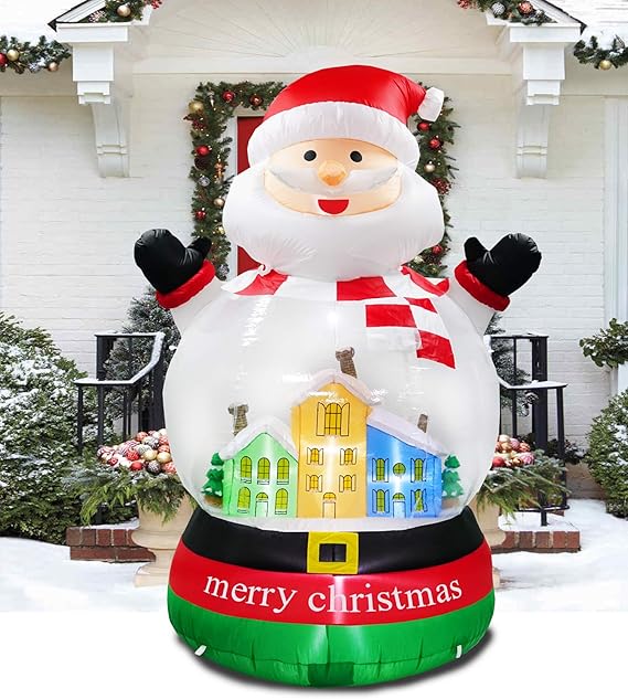 PARAYOYO 8x6 Ft Inflatable Christmas Snow Globe Inflatables