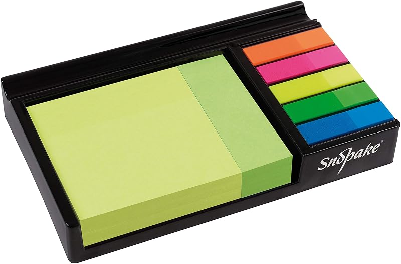 Snopake Desk Memo Set with Neon Sticky Notes and Index Highlighters